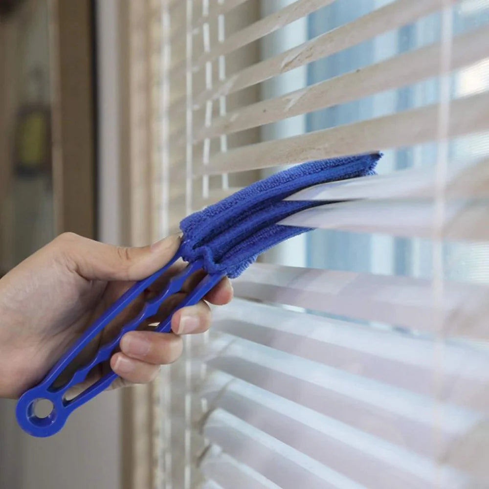 Air Conditioner Louver Blind Cleaner Brush Detachable Washable Vent Duster with 2 Replacement Heads - Blue - 4