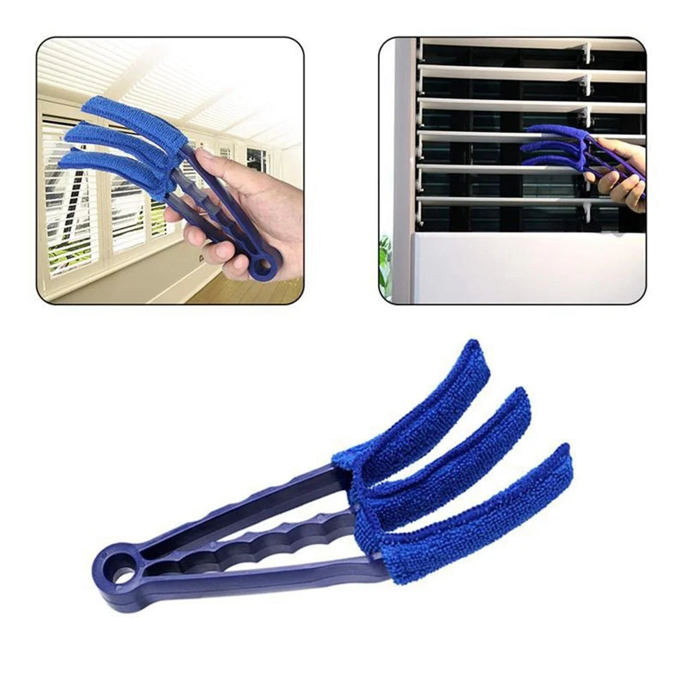 Air Conditioner Louver Blind Cleaner Brush Detachable Washable Vent Duster with 2 Replacement Heads - Blue - 6