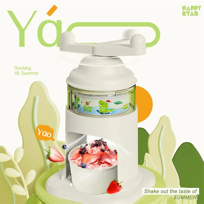Home Manual Ice Shaver Machine Kids Cartoon Design Ice Crusher Hand Crank Snow Cone Maker (BPA Free, No FDA) - 3