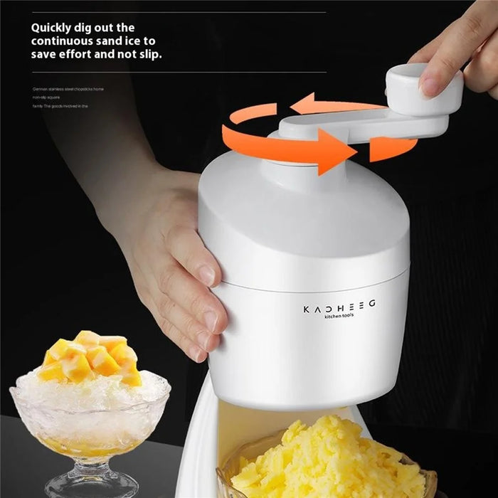 Manual Ice Shaver Machine Home Hand Crank Snow Cone Maker Shaved Ice Crusher (BPA Free, No FDA) - 3