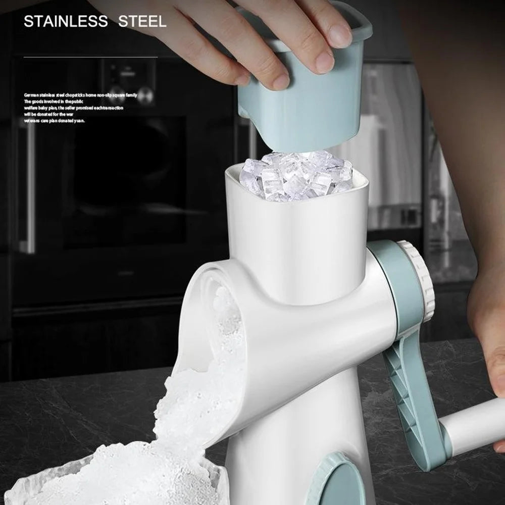Hand Crank Ice Shaver Machine Snow Cone Maker Home Street Vendors Shaved Ice Crusher (BPA Free, No FDA) - 5