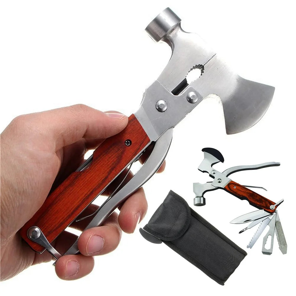 16 in 1 Multifunctional Stainless Steel Axe Hammer Outdoor Emergency Safety Tool Saw Blade - 4