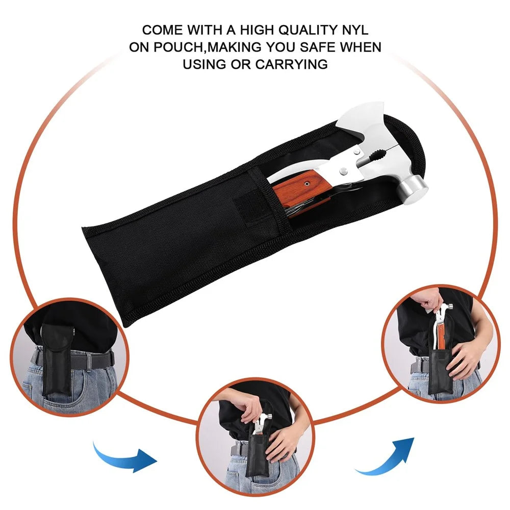 16 in 1 Multifunctional Stainless Steel Axe Hammer Outdoor Emergency Safety Tool Saw Blade - 5