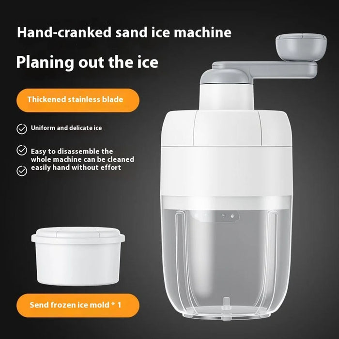 ABS Manual Ice Shaver Machine Portable Hand Crank Ice Crusher Snow Cone Maker (BPA Free, No FDA) - 2