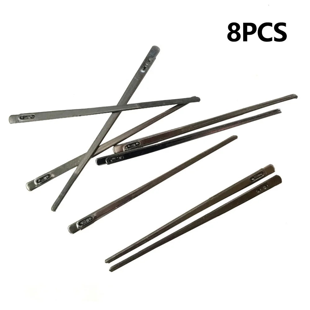 8Pcs Leather Sewing Needles Flat Head Double-Hole Steel Needles for Edge Binding Leathercraft Braiding - 1