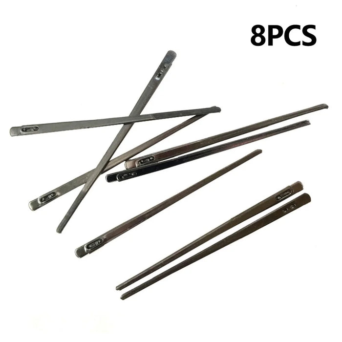 8Pcs Leather Sewing Needles Flat Head Double-Hole Steel Needles for Edge Binding Leathercraft Braiding - 1