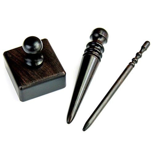 3Pcs / Set DIY Leather Edge Burnishing Tool Purple Sandalwood Burnisher Stick for Leathercraft Polishing - 1