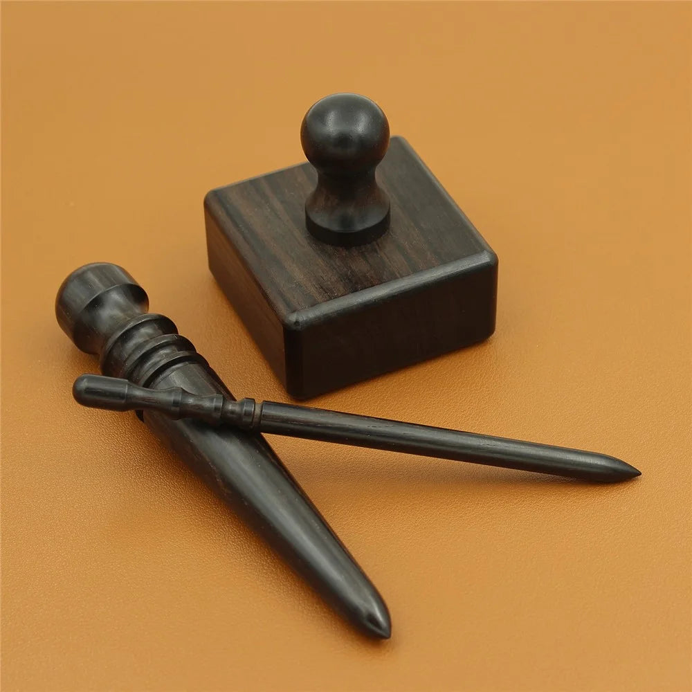 3Pcs / Set DIY Leather Edge Burnishing Tool Purple Sandalwood Burnisher Stick for Leathercraft Polishing - 4