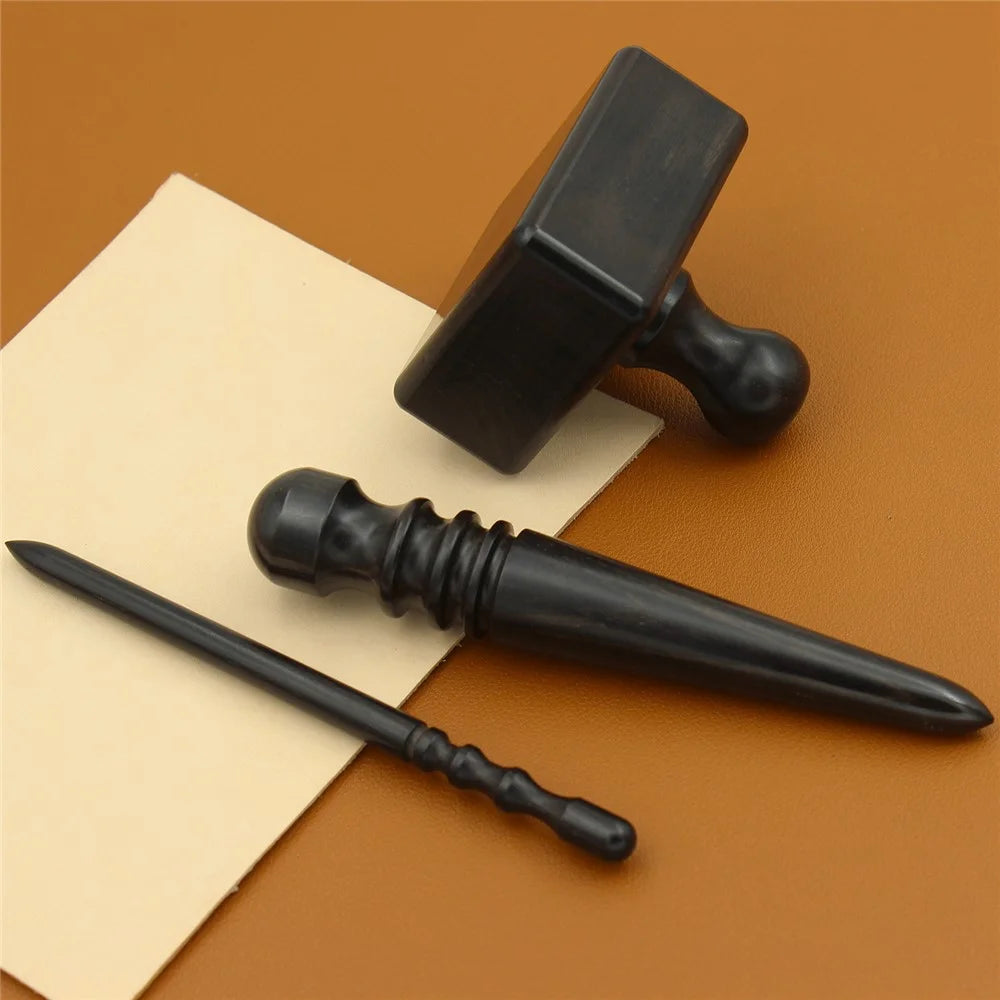 3Pcs / Set DIY Leather Edge Burnishing Tool Purple Sandalwood Burnisher Stick for Leathercraft Polishing - 6