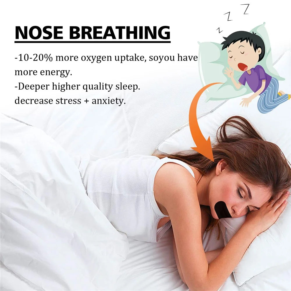 EELHOE EEA06-A037-30-BU1 30Pcs Anti Snoring Strips Mouth Tape for Nose Breathing Sleep Aid Snore Reduction - 3
