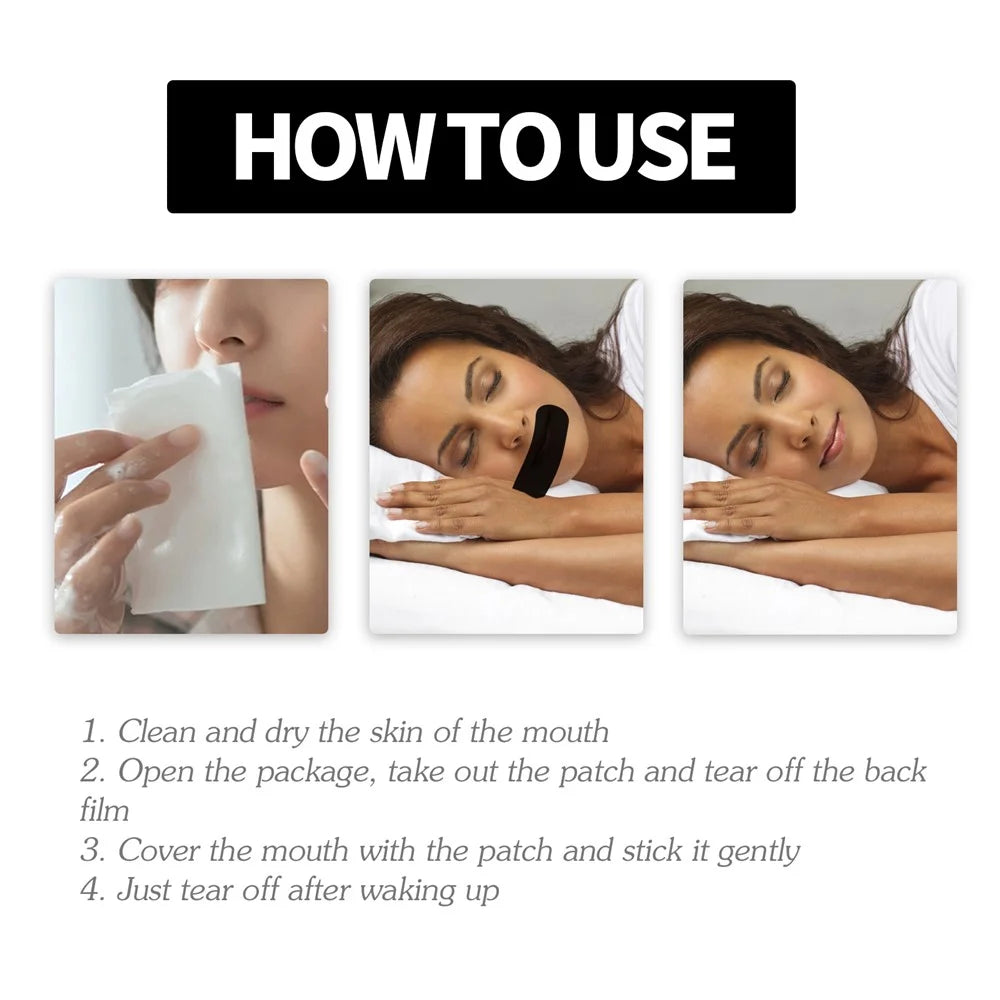 EELHOE EEA06-A037-30-BU1 30Pcs Anti Snoring Strips Mouth Tape for Nose Breathing Sleep Aid Snore Reduction - 4
