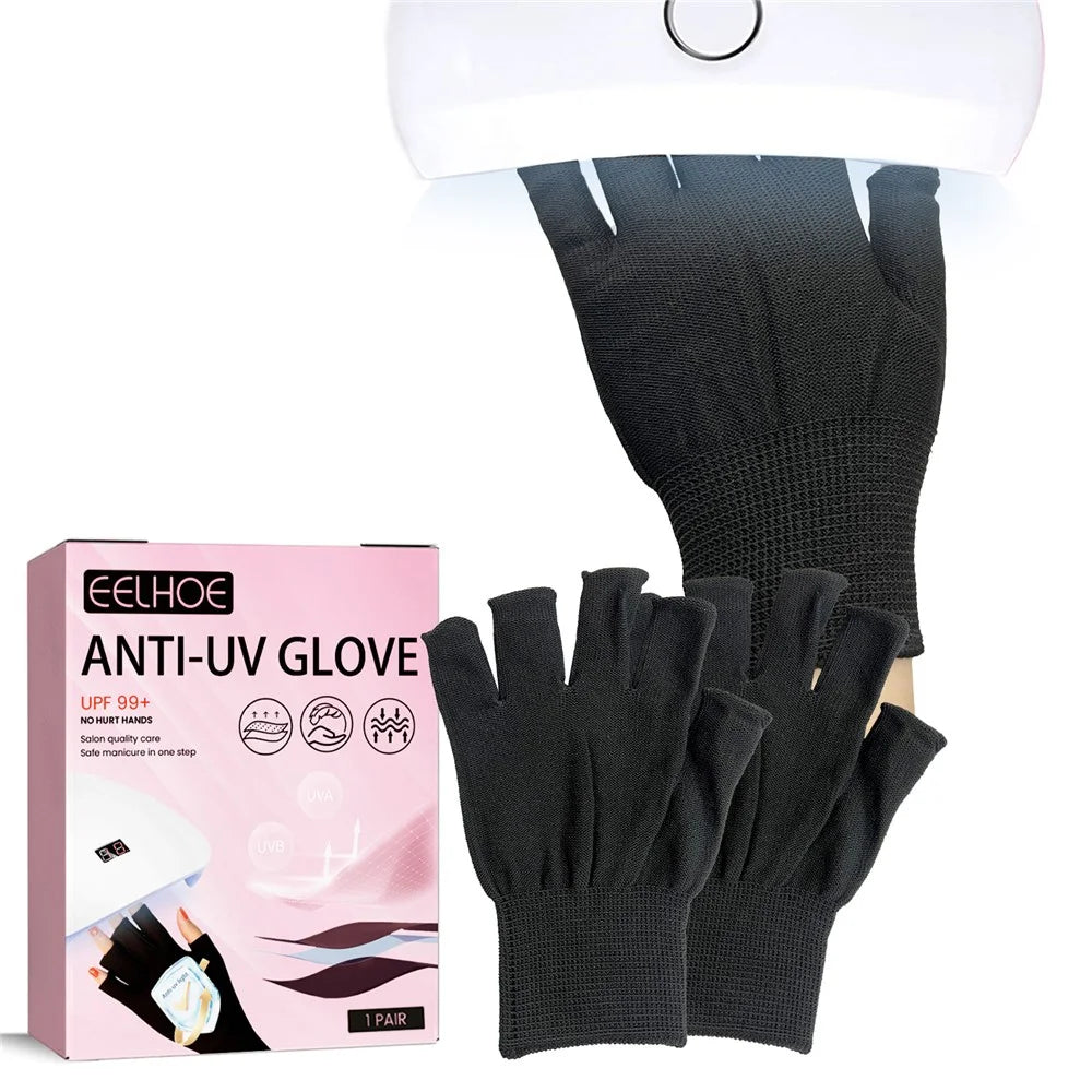 EELHOE EEA08-A129-2-PK1 Anti Darkening UV Nail Art Gloves Protective Hand Shields for Manicure Lamps - 2