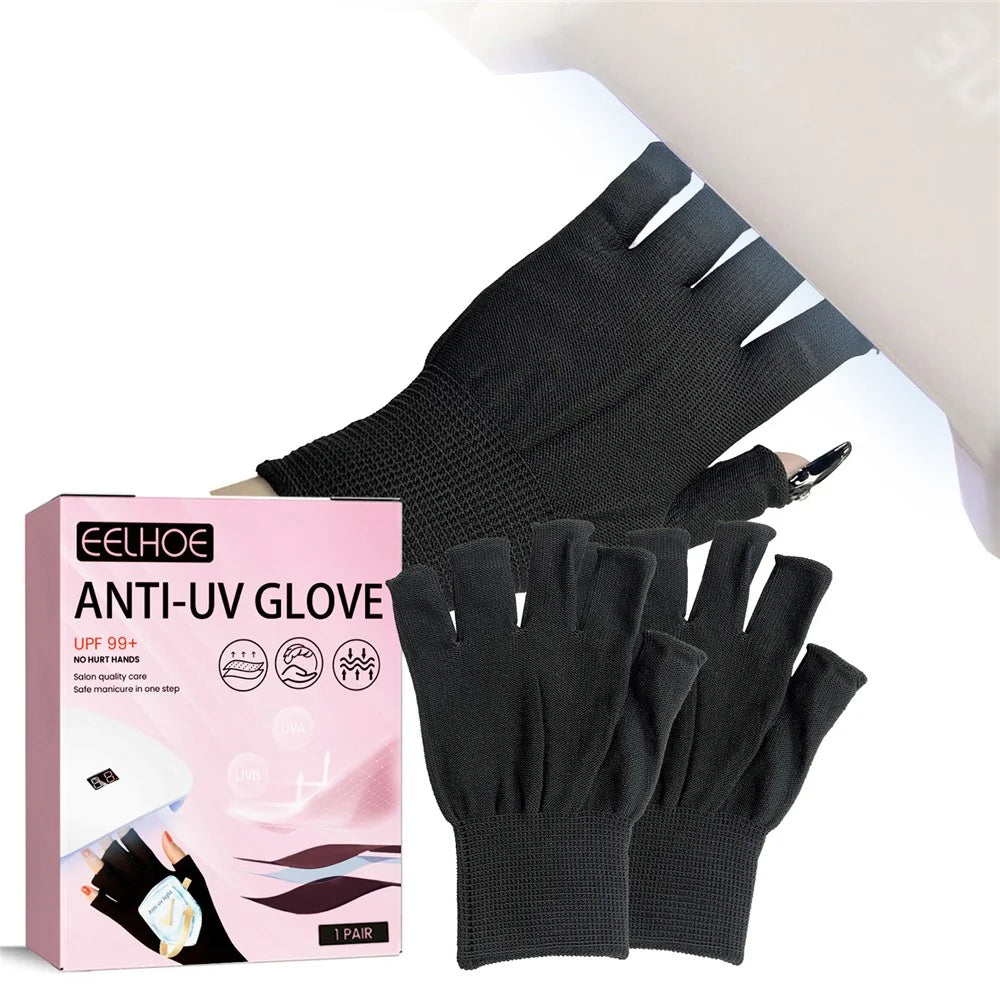 EELHOE EEA08-A129-2-PK1 Anti Darkening UV Nail Art Gloves Protective Hand Shields for Manicure Lamps - 3