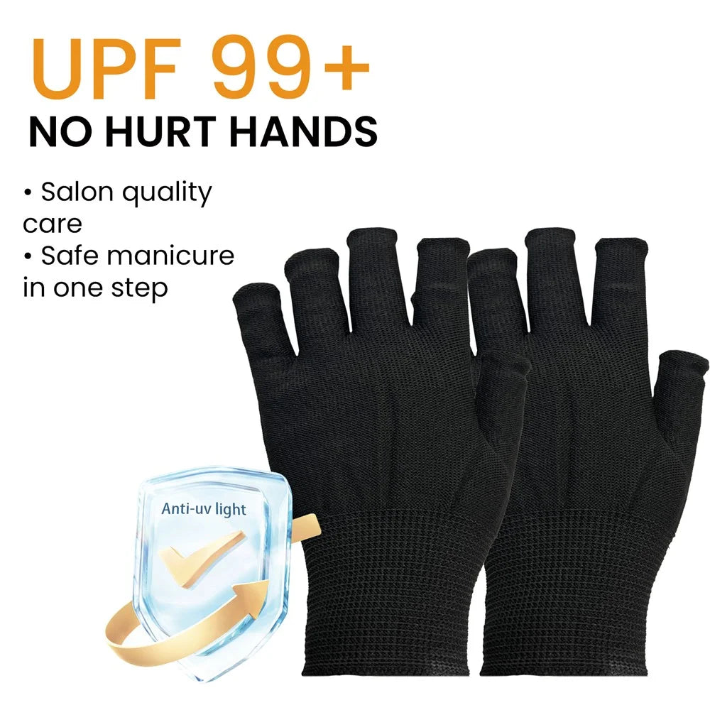 EELHOE EEA08-A129-2-PK1 Anti Darkening UV Nail Art Gloves Protective Hand Shields for Manicure Lamps - 7