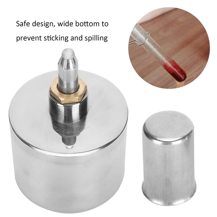 Stainless Steel Alcohol Lamp 200ml Sealed Leakproof Anti-Explosion Laboratory Burner - 2