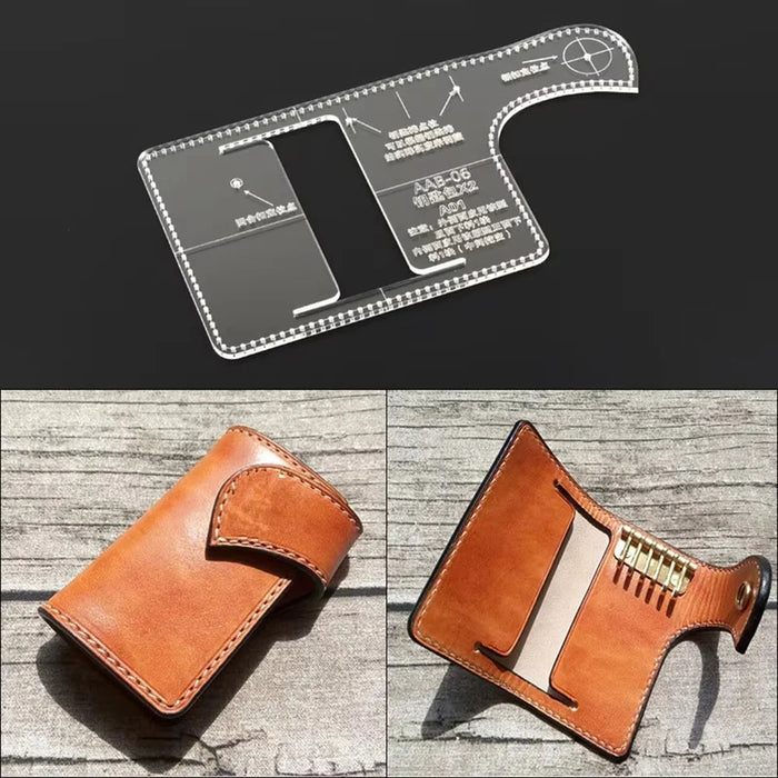 Key Holder Leather Bag Wallet Making Acrylic Template Leather Craft DIY Pattern Tool - 2