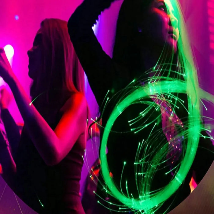 7 Colors 4 Modes 360 Degree Swivel Light Up LED Fiber Optic Whip for Rave Party Music Festival ( No Battery ) - Pink - 4