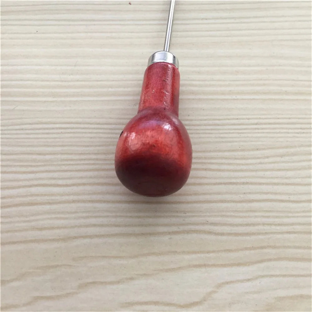 Wooden Handle Awl Gourd Shaped Leather Punch Tool for Sewing / Leathercraft / DIY Projects - 5