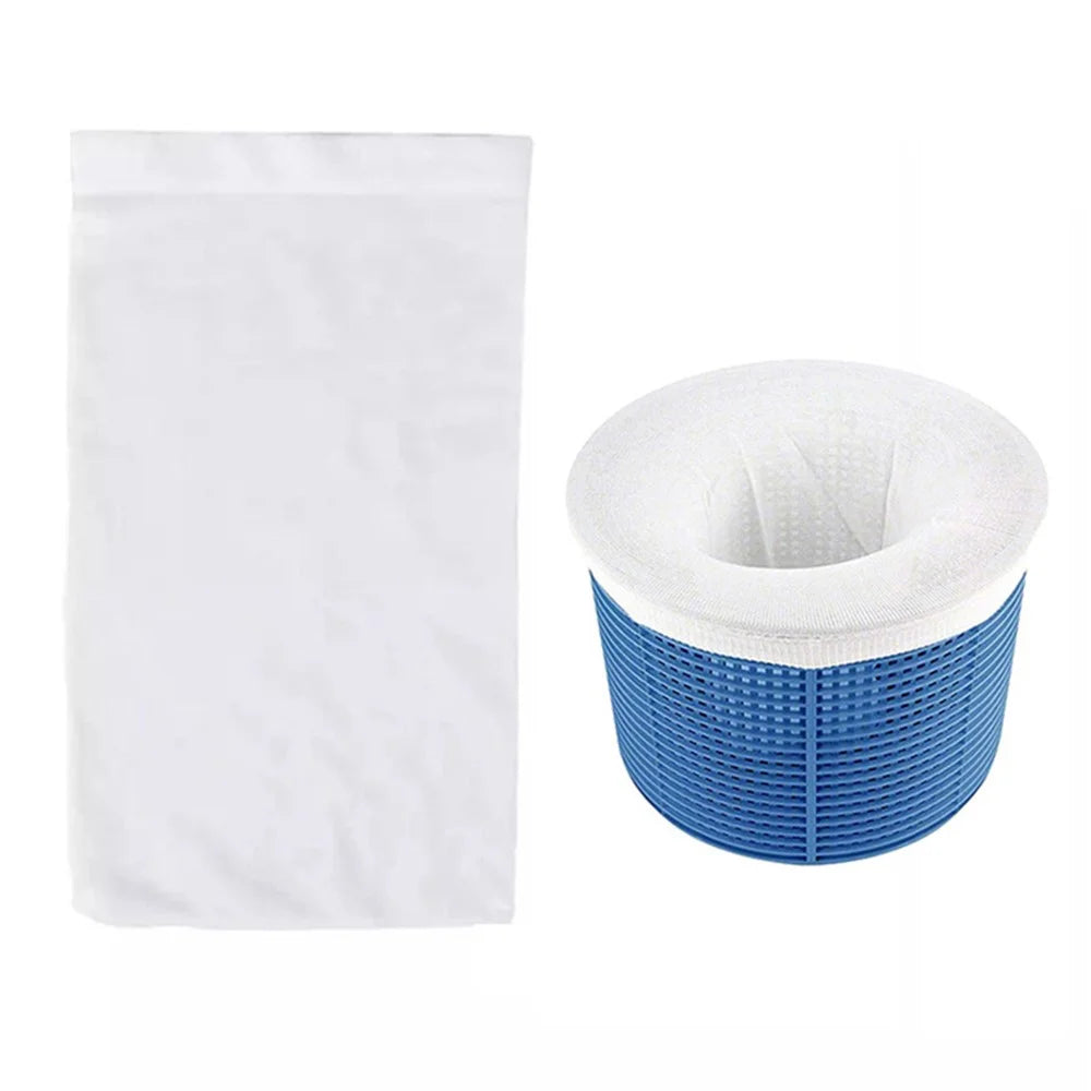 20Pcs Nylon Elastic Pool Basket Skimmer Mesh Pouch Swimming Pool Garbage Filter Socks - White - 1