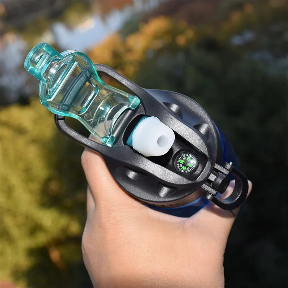 650ml Water Bottle with Filter Straw Outdoor Camping Filtered Water Cup Portable Water Purifier (BPA Free, FDA Certified) - Blue - 7