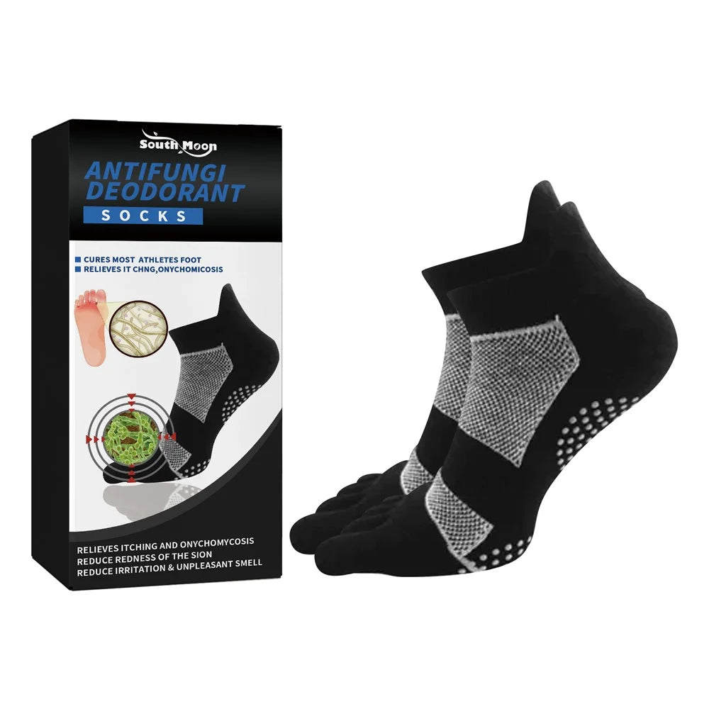 SOUTH MOON SOA08-A022-1-BK1 1 Pair Antibacterial Deodorant Socks Non Slip Sweat Absorbing Foot Care Socks - 1