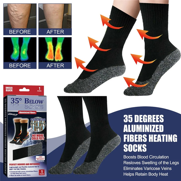 SOUTH MOON SO072211291 35 Degree Celsius Aluminized Fiber Heating Socks Self Heating Winter Foot Warmer - 2