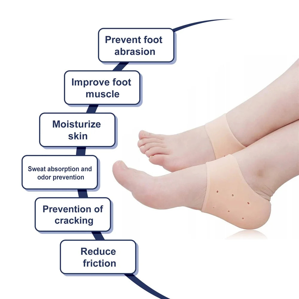 SOUTH MOON SO062210311 1 Pair Silicone Heel Protector Pad Moisturizing Anti Crack Foot Care Sleeve - 3