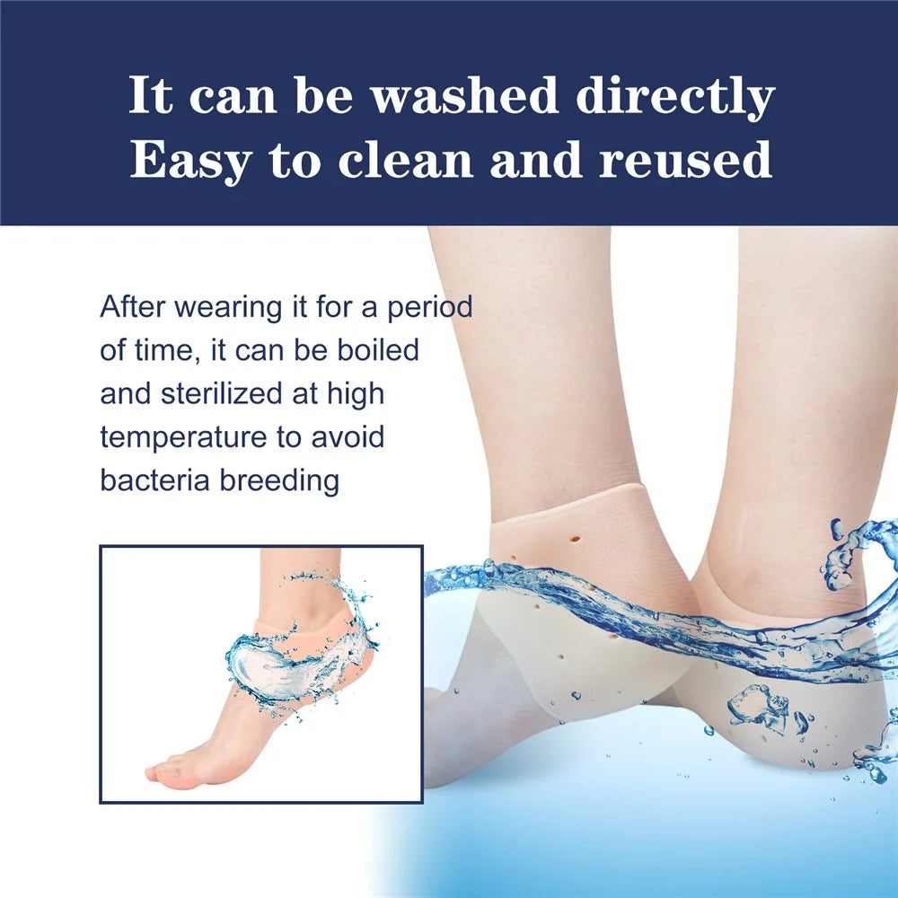 SOUTH MOON SO062210311 1 Pair Silicone Heel Protector Pad Moisturizing Anti Crack Foot Care Sleeve - 5