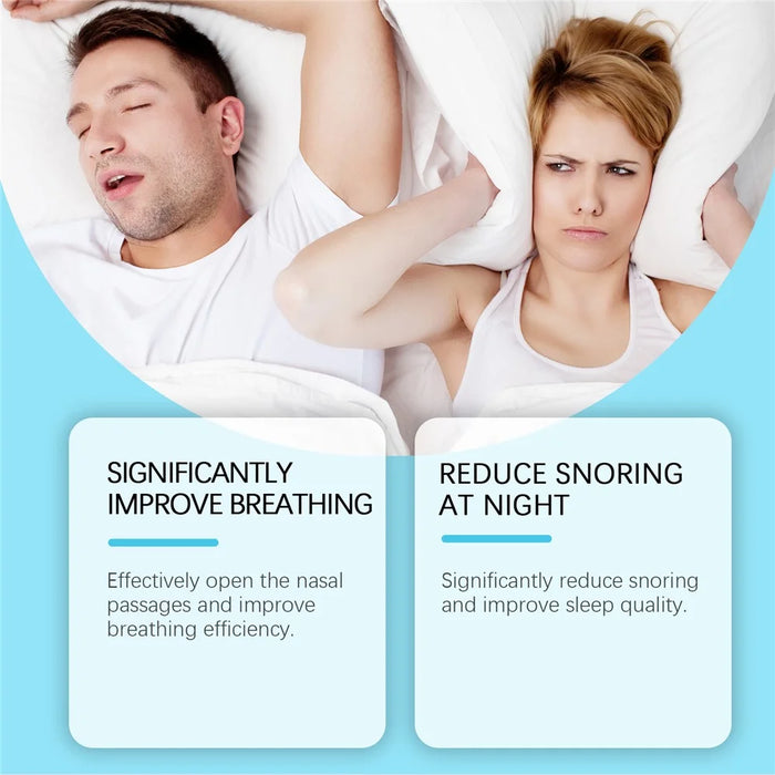 XIMONTH XI-B03-0082-01 Snoring Relief Kit Nose Patch with Nose Clip for Gentle Breathing Sleep Aid - 4