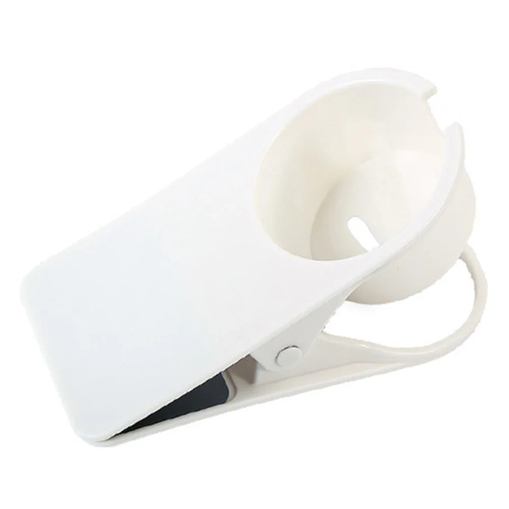 Table Side Water Cup Shelf Clamp Desktop Computer Desk Cup Holder Storage Clip, Size: L - White - 1