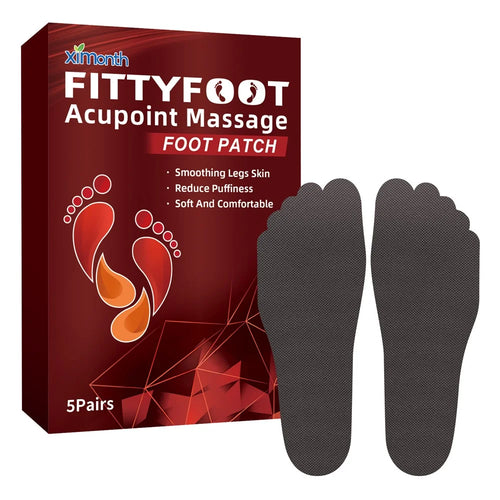 XIMONTH XIA03-A005-5-RD1 5 Pairs Acupoint Massage Foot Patch Relieve Venous Swelling Foot Care Pad - 1