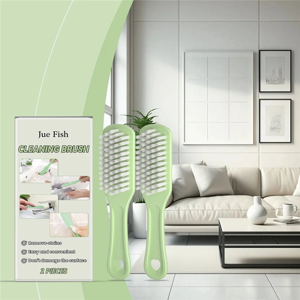 JUE-FISH JU-C09-0109-01 2Pcs Multi Purpose Cleaning Brush for Shoes Sink Wall Stains Removal Bristles - 2