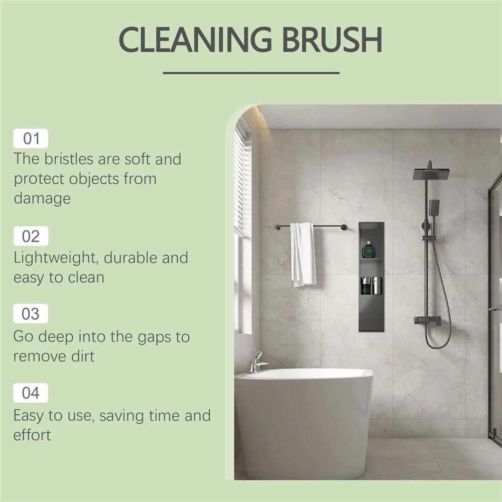 JUE-FISH JU-C09-0109-01 2Pcs Multi Purpose Cleaning Brush for Shoes Sink Wall Stains Removal Bristles - 7