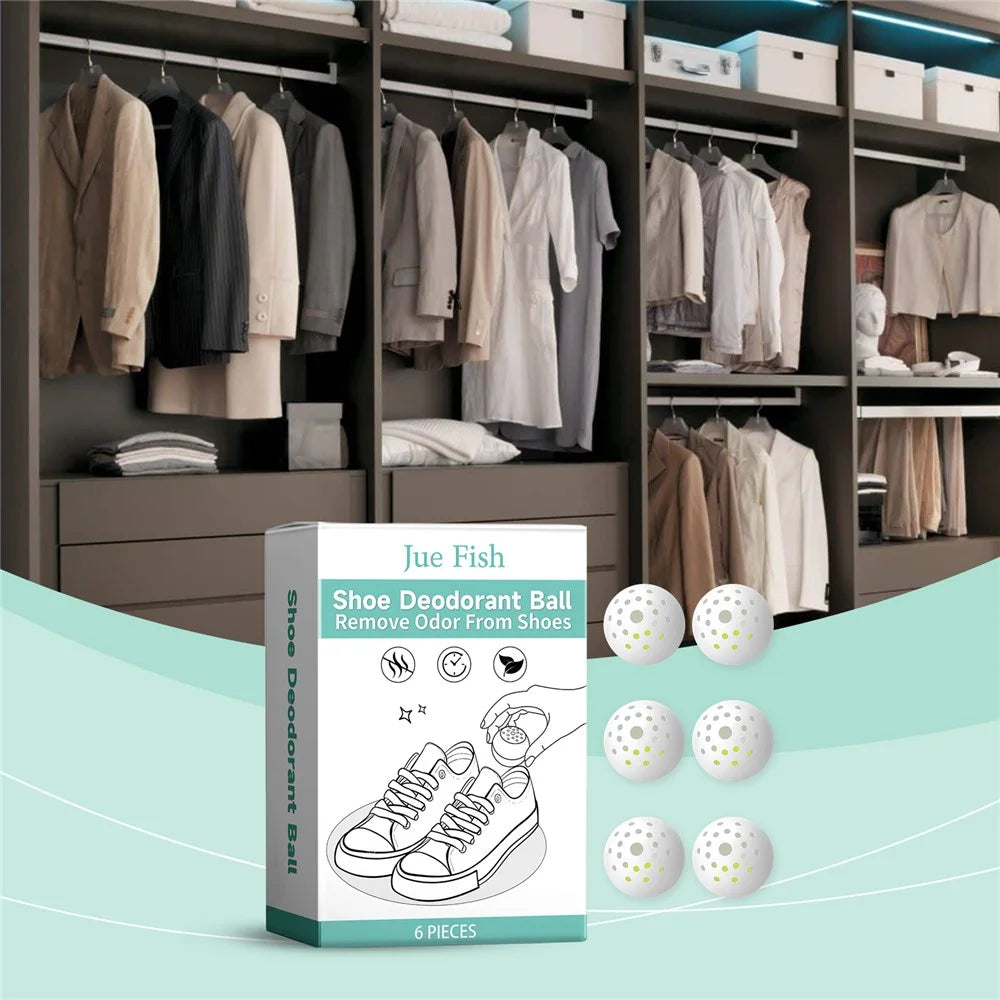 JUE-FISH JU-C03-0020-01 6Pcs Shoe Deodorizer Balls Odor Eliminator for Footwear Freshener - 2