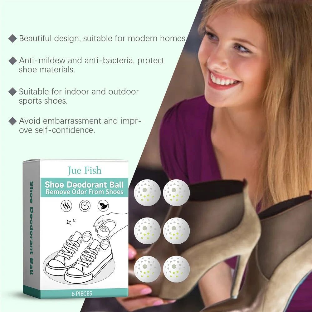 JUE-FISH JU-C03-0020-01 6Pcs Shoe Deodorizer Balls Odor Eliminator for Footwear Freshener - 5