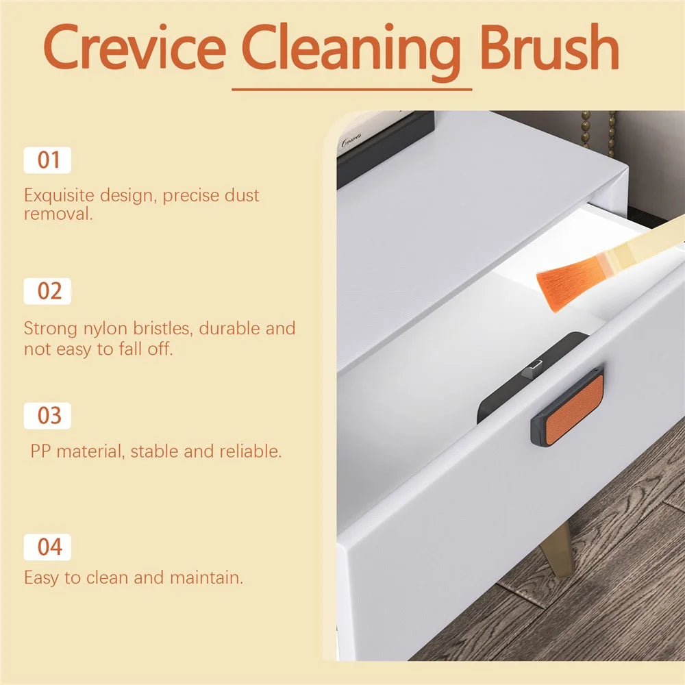 JUE-FISH JU-C09-0084-01 6Pcs Gap Cleaning Brush Set for Crevice / Small Space PP Handle Nylon Bristles - 6
