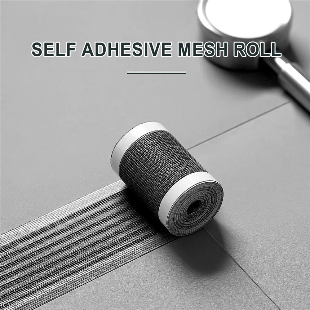 JUE-FISH JUC08-A003-1-BU1 500cm Anti Clog Self Adhesive Mesh Roll for Drain Filter Screen Repair Sink Strainer - 4