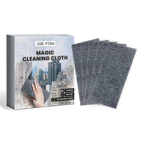 JUE-FISH JUB01-A038-5-GY1 5Pcs Magic Cleaning Cloth for Windows / Cups / Car Windshield Wet / Dry Use - 1