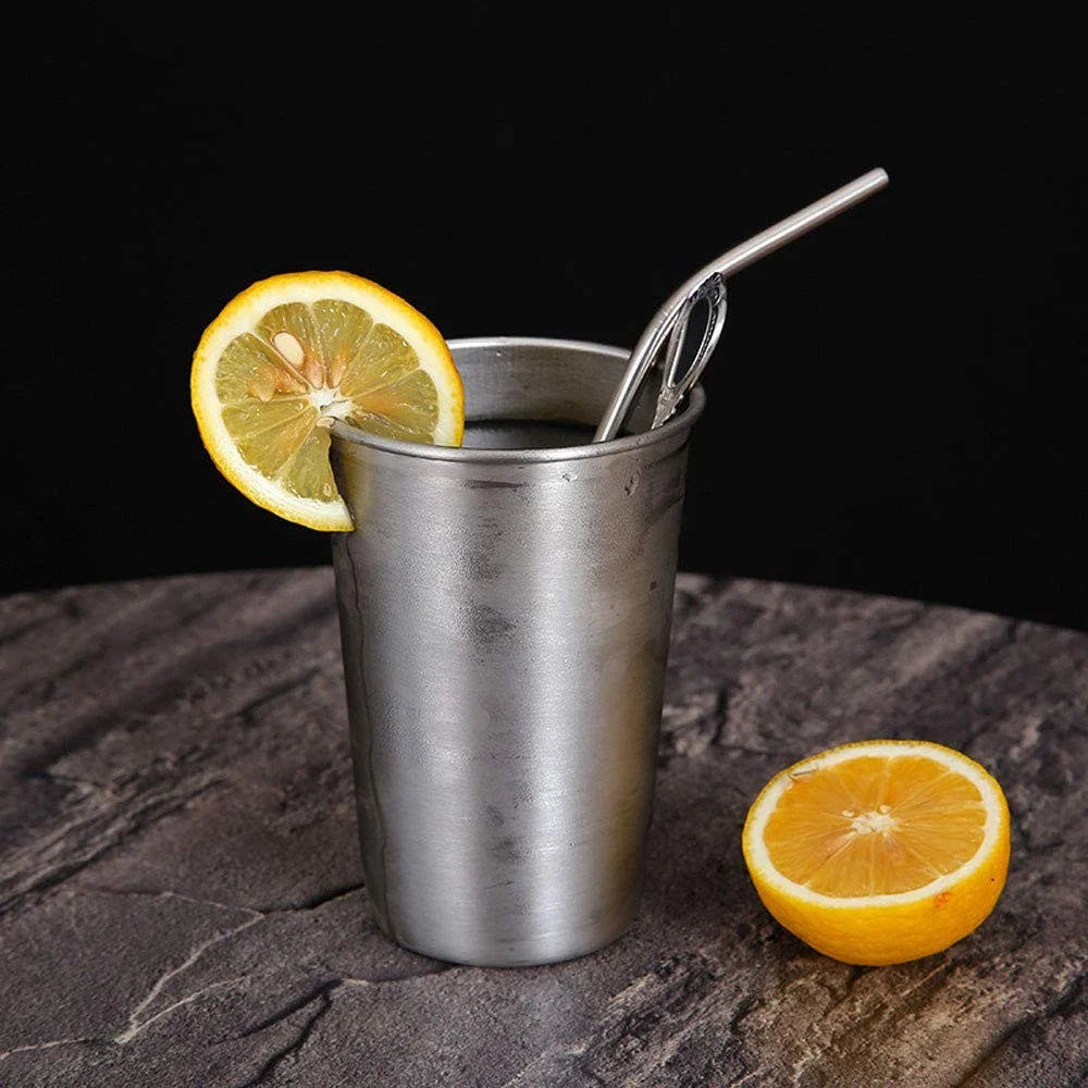 350ml 304 Stainless Steel Beer Coffee Mug Home Outdoor Camping Tapered Cup with Rolled Edge (BPA Free, No FDA) - 2