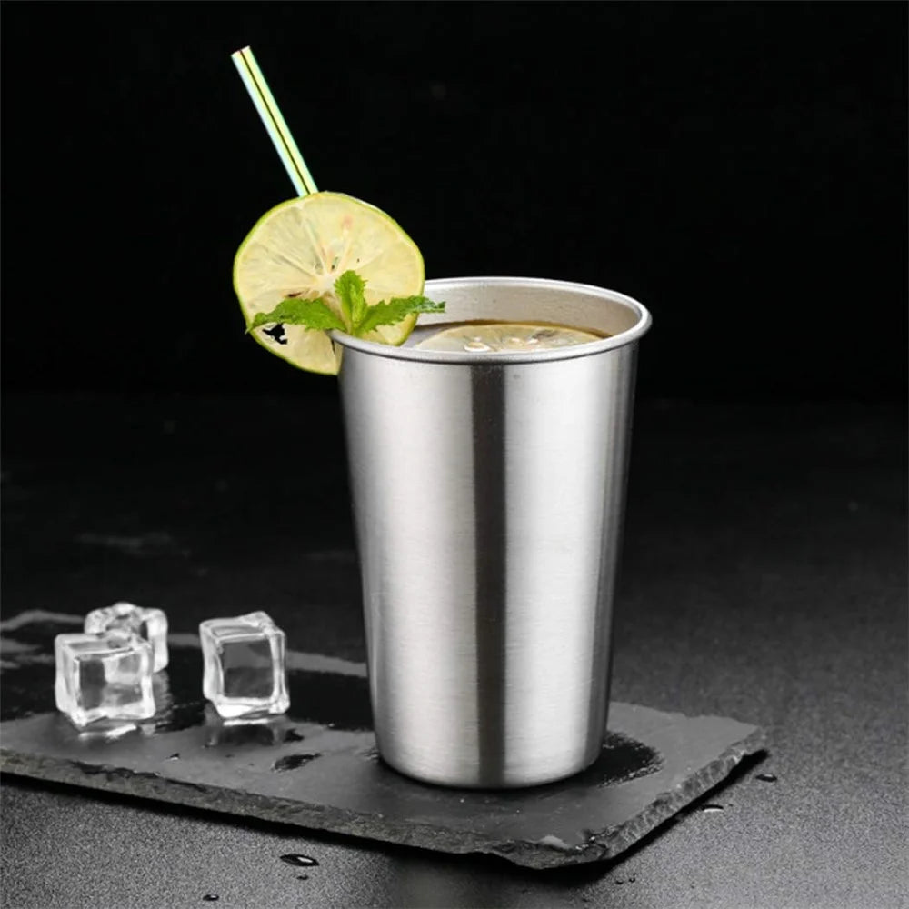 350ml 304 Stainless Steel Beer Coffee Mug Home Outdoor Camping Tapered Cup with Rolled Edge (BPA Free, No FDA) - 3