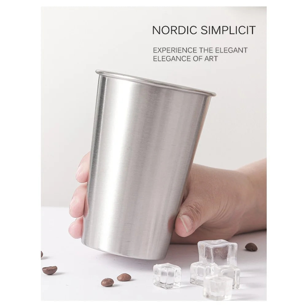 350ml 304 Stainless Steel Beer Coffee Mug Home Outdoor Camping Tapered Cup with Rolled Edge (BPA Free, No FDA) - 6