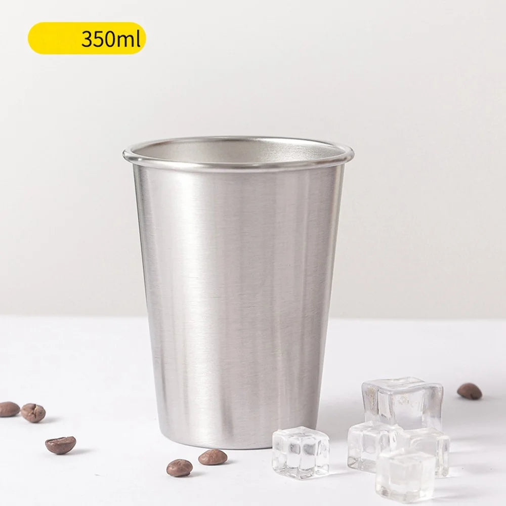 350ml 304 Stainless Steel Beer Coffee Mug Home Outdoor Camping Tapered Cup with Rolled Edge (BPA Free, No FDA) - 7