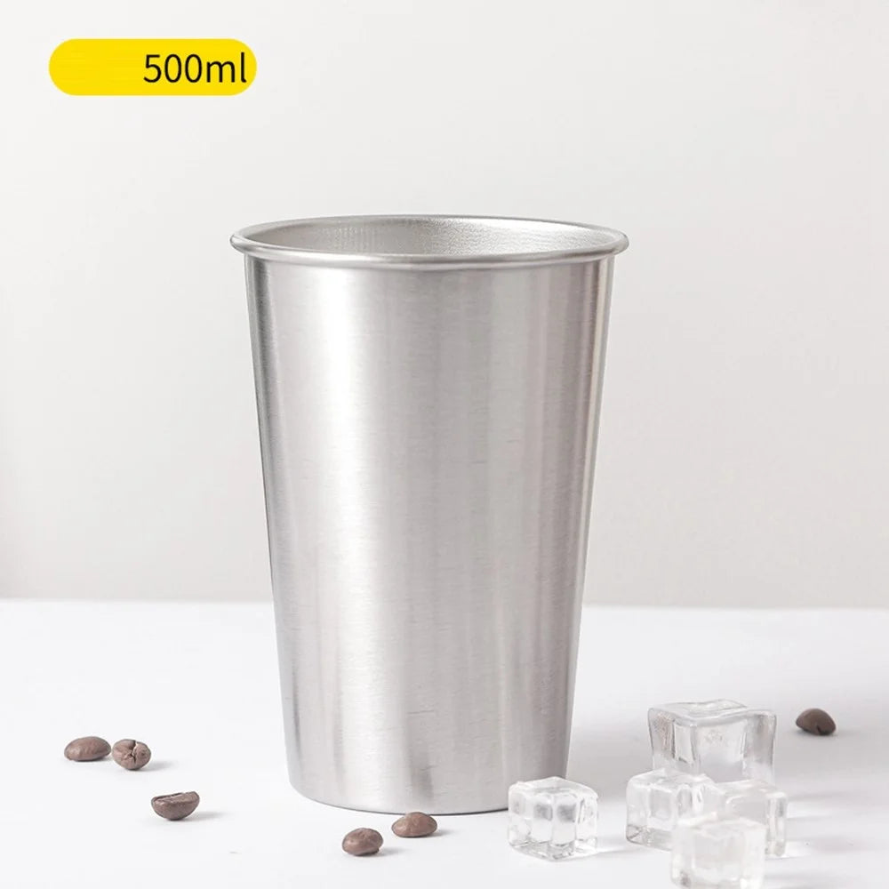 500ml 304 Stainless Steel Beer Coffee Mug Home Outdoor Camping Tapered Cup with Rolled Edge (BPA Free, No FDA) - 5