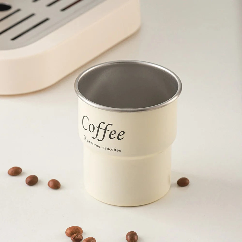 Single Layer 304 Stainless Steel Coffee Mug Portable Beer Cup with Wooden Sleeve for Camping (BPA Free, No FDA) - Steel Color - 3