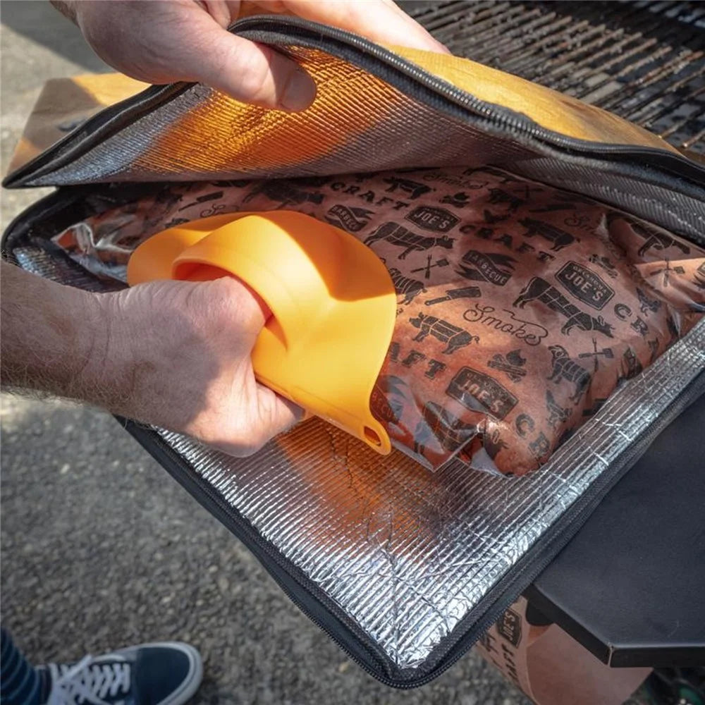 Grill Mat BBQ Insulated Bag Meat Heat Resistant Storage Pouch Barbecue Aluminum Foil Insulation Pack (BPA Free, No FDA) - 3