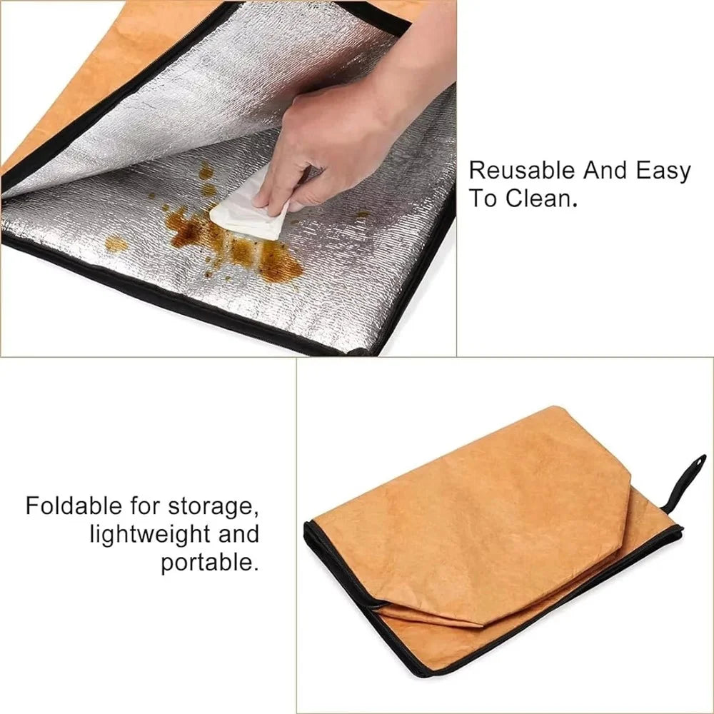 Grill Mat BBQ Insulated Bag Meat Heat Resistant Storage Pouch Barbecue Aluminum Foil Insulation Pack (BPA Free, No FDA) - 4