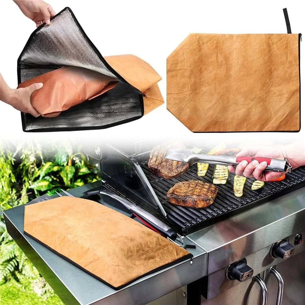 Grill Mat BBQ Insulated Bag Meat Heat Resistant Storage Pouch Barbecue Aluminum Foil Insulation Pack (BPA Free, No FDA) - 5