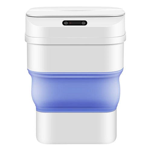 Smart Folding Sensor Trash Can Home Living Room Bedroom Kitchen 17.5L Automatic Garbage Bin - Blue - 1