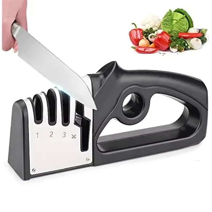 4 In 1 Multifunction Kitchen Knife Quick Sharpener Handheld Multi-Stage Sharpening Tool - 1