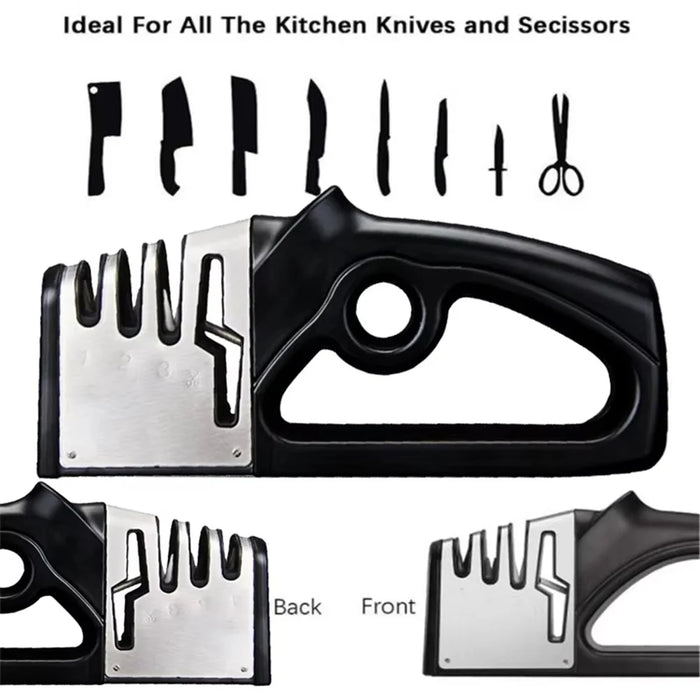 4 In 1 Multifunction Kitchen Knife Quick Sharpener Handheld Multi-Stage Sharpening Tool - 6